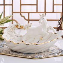 HorseFruit Disk Desktop Ceramic Decorations Simple Creative Living Room Tea Several Sweet Disk Confucius Disk