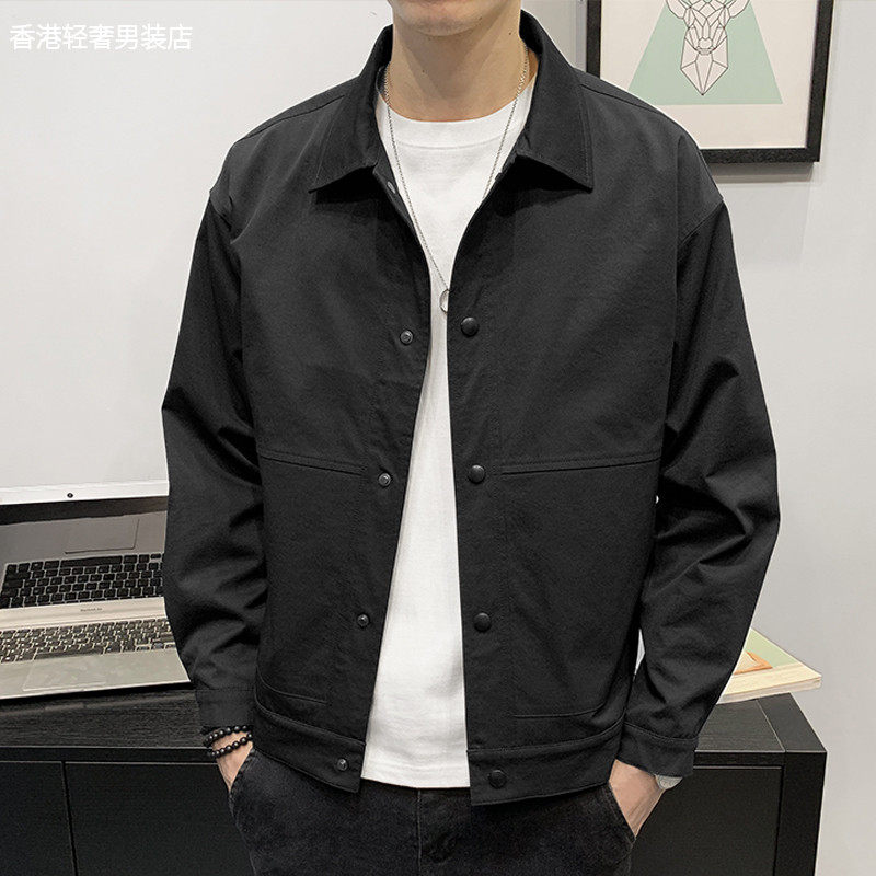 Jacket Man Trends Casual 2022 Fall New Handsome Men Loose 100 hitch Han version Thin Tooling Jacket Man