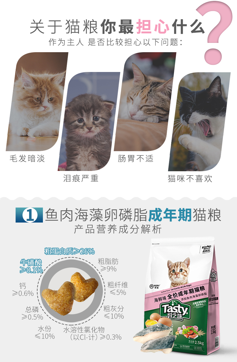 Thức ăn ngon cho mèo thức ăn ít muối hải sản cá hương vị thức ăn cho mèo 1-12 tháng 5 kg thức ăn cho mèo Norre thức ăn 2,5kg - Cat Staples hạt catsrang
