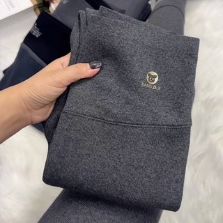 Autumn and winter cotton vertical stripe yoga pants plus velvet and thickening