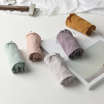 5 underpants women cotton waist solid color simple breathable cotton Japanese girls children high school students breifs