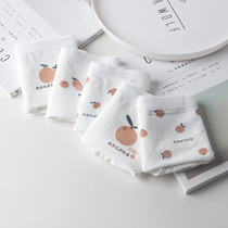 5 Mesotrons with pure cotton underwear cute Japanese ugly orange small fresh cotton white girl antibacterial triangles