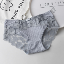 Womens underwear womens cotton low waist lace sexy cotton thread Japanese sweet girl triangle pants