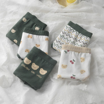 5 underwear women cotton Japanese cute bear girl cotton breathable high school students large size bag hip triangle explosion