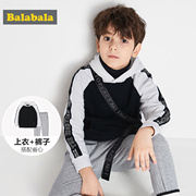 Balabala Boys Thu Trang phục hai mảnh trẻ em quần Hit-and-Roll trong mùa thu Outfits Big Boy.