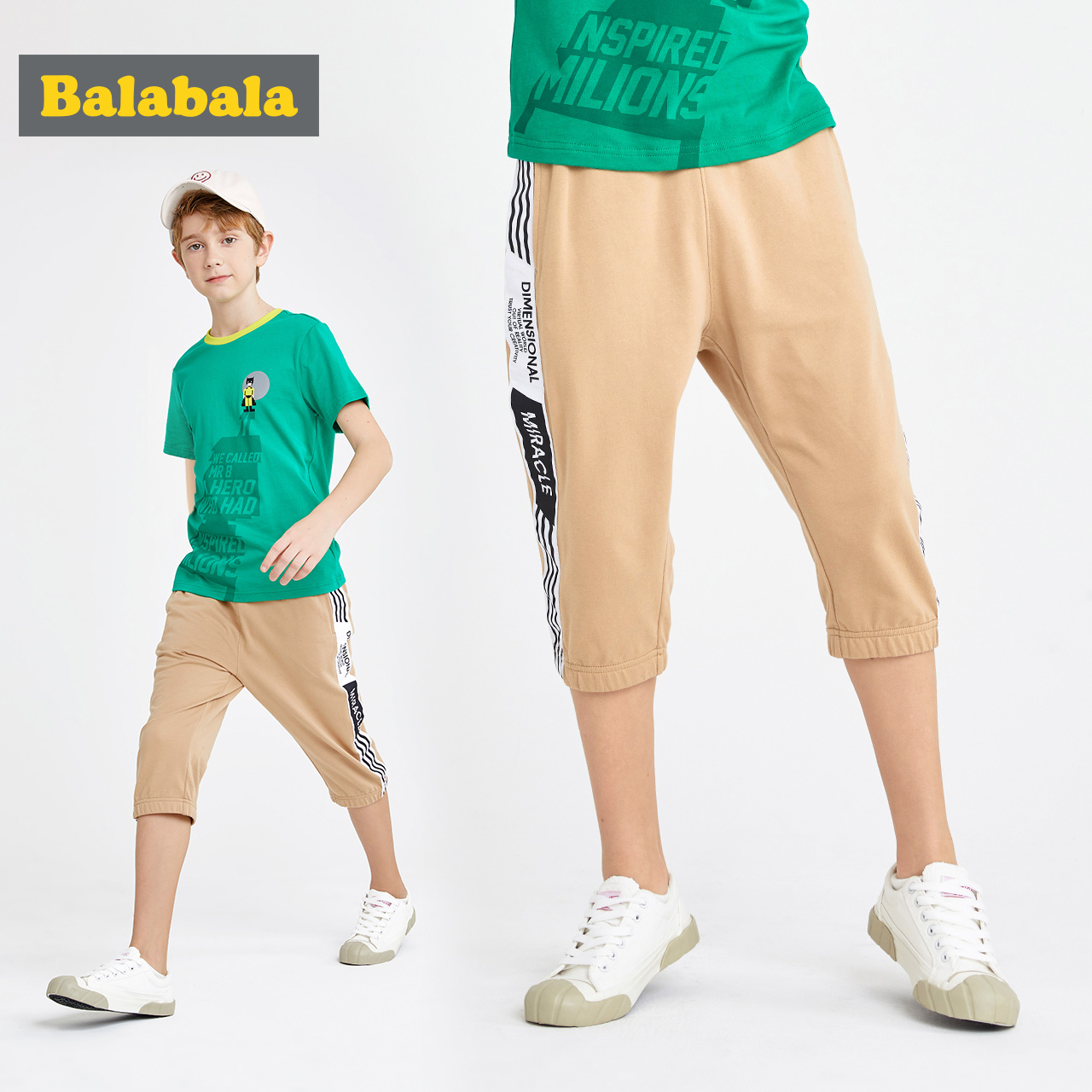 Balabala childrens chàng trai quần áo Bảy quần trẻ em quần 2019 mới quần short mùa hè ngụy trang trong bông con lớn.