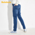 Quần Balabala cô gái Jeans trẻ em 2020 mới mùa xuân dress Medium Trẻ em ăn mặc Elastic Casual thời trang. 