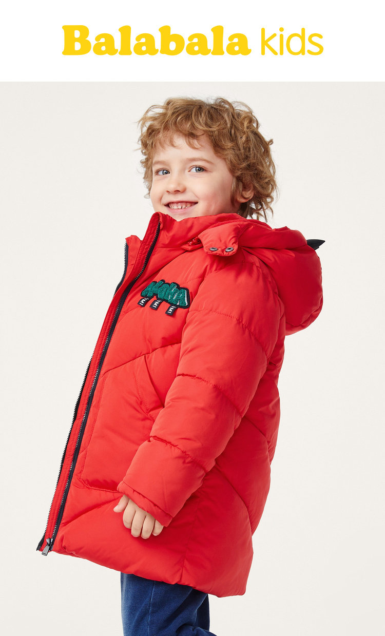 Balabala 巴拉巴拉 中长款 可爱男童保暖棉服 淘宝优惠券折后￥104包邮（￥359-255）90~120码3色可选