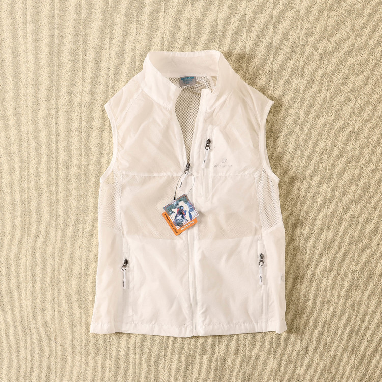 Summer New 2024 Men's and Women's Ultra-Thin Stand-Up Collar Single-Layer Breathable Vest Outdoor Mesh Splicing Solid Color Quick-Drying Vest