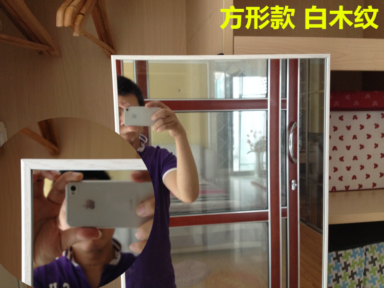 Tủ quần áo vuông gương trượt gương xoay tủ quần áo kính thiên văn phù hợp quần áo gương toàn thân gấp gương treo tường - Gương gương đèn