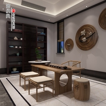 New Chinese solid wood tea table and chair combination Zen modern simple tea table tea room Ash wood Kung Fu tea table and stool