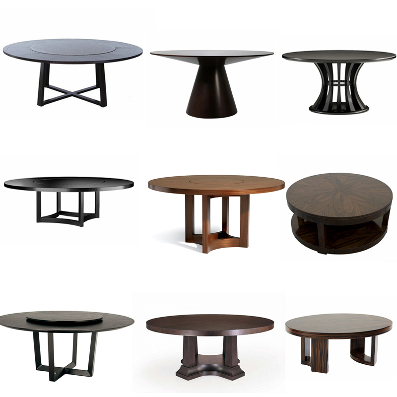 New Chinese Dining Table Modern Hotel Clubhouse With Large Round Table And Chairs Combined Villa Living Room Prototype House Furniture Custom