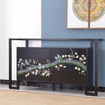 New Chinese style entrance cabinet shoe cabinet Simple modern dining side cabinet foyer cabinet partition solid wood flower and bird painted decorative side cabinet