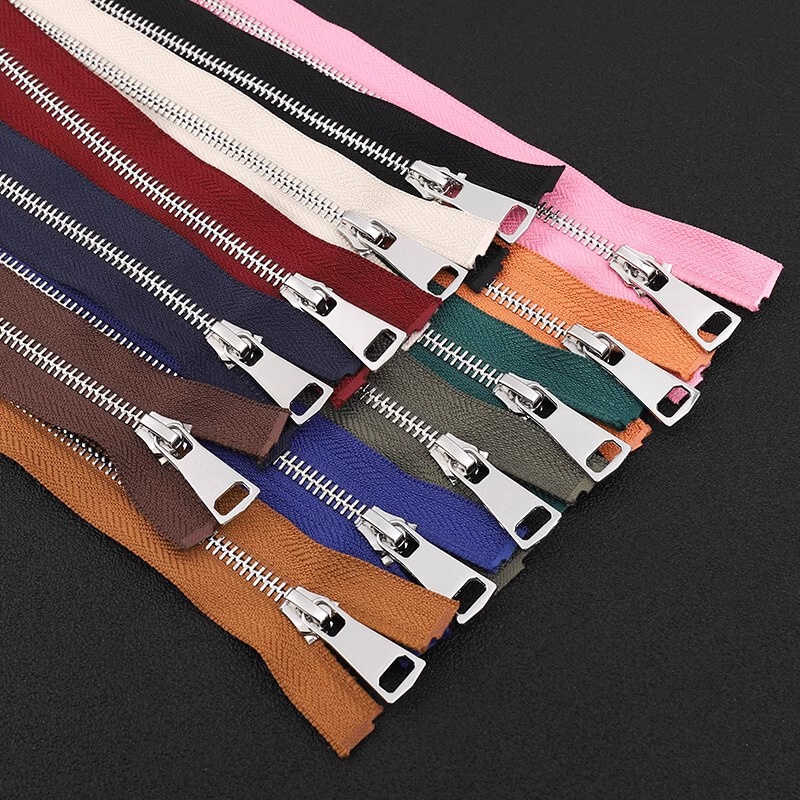 Copper Zipper No. 5 for Jackets, Sweatshirts, Cardigans, Zippered Cotton Trench Coats, Colorful Double-Ended Double-Opening Metal Zipper
