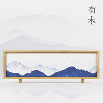 Wooden Japanese mountain led night light charging bedside lamp mobile simple wooden Nordic creative table lamp salt