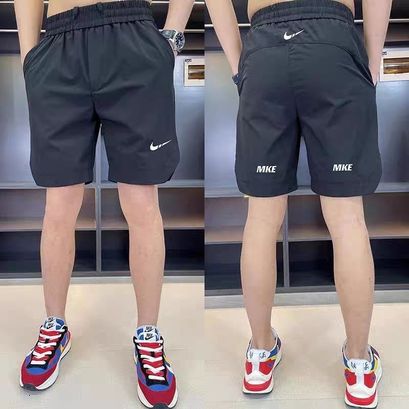 Летние тонкие быстросохнущие шорты с пятью точками, мужские шорты для бега в новом стиле, модные брендовые свободные пляжные брюки, универсальные мужские