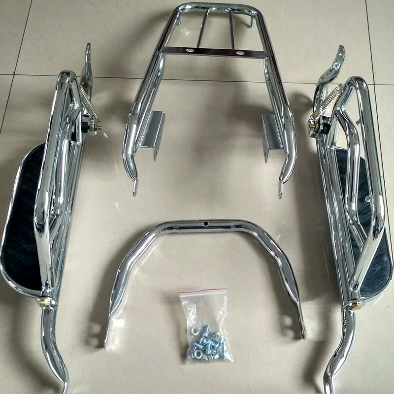 Thép bạc YG150-22 kích thước nhỏ phía sau kệ side lật side scooter sửa đổi đuôi khung hộp tựa lưng đuôi khung đuôi xe vision