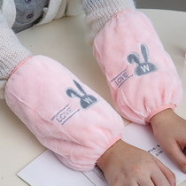 Cute sleeve sleeve thickened long sleeve head new sleeve pure cotton plush cuff autumn winter work anti-dirty office