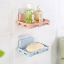 Creative punch-free soap box Bathroom drain wall-mounted soap rack Bathroom shelf paste double-layer soap rack