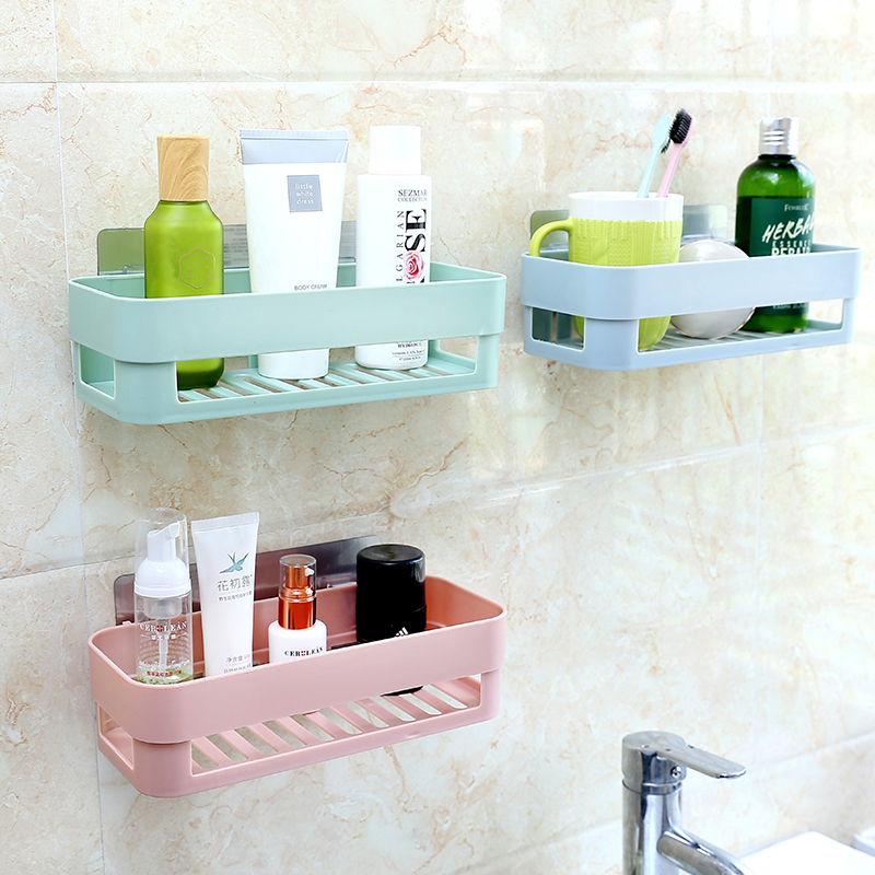 Bathroom rack seamless bathroom punch-free storage rack kitchen toilet strong paste suction wall storage basket