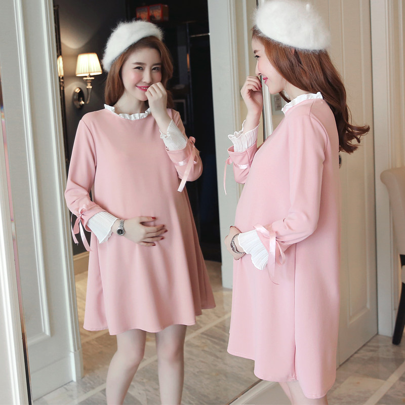 Maternity Wear 2022 New Autumn/Winter Suit Maternity Dress Sub Fashion Top Spring and Autumn Season Net Red Autumn Wear