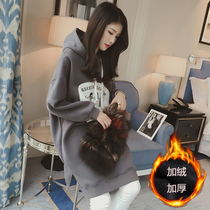 maternity clothing autumn winter fashionable dress sweatshirt net red suit top 2020 new trendy mom New Year