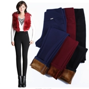 Cộng với quần nhung dày mặc quần legging nữ mùa đông đã mỏng eo cao ấm áp cho mẹ trung niên quần mùa đông quần chân