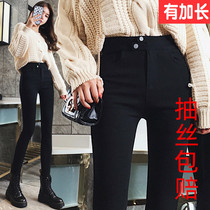 Hong Kong Spring and autumn slim fit and high elastic elastic small foot long pants external to wear high waist tight body lengthened beating bottom pants female tide