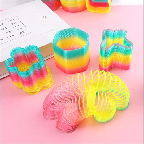 Разноцветный Слинки, телескопическое волшебное эластичное кольцо для детского сада, интеллектуальная игрушка, подарок на день рождения