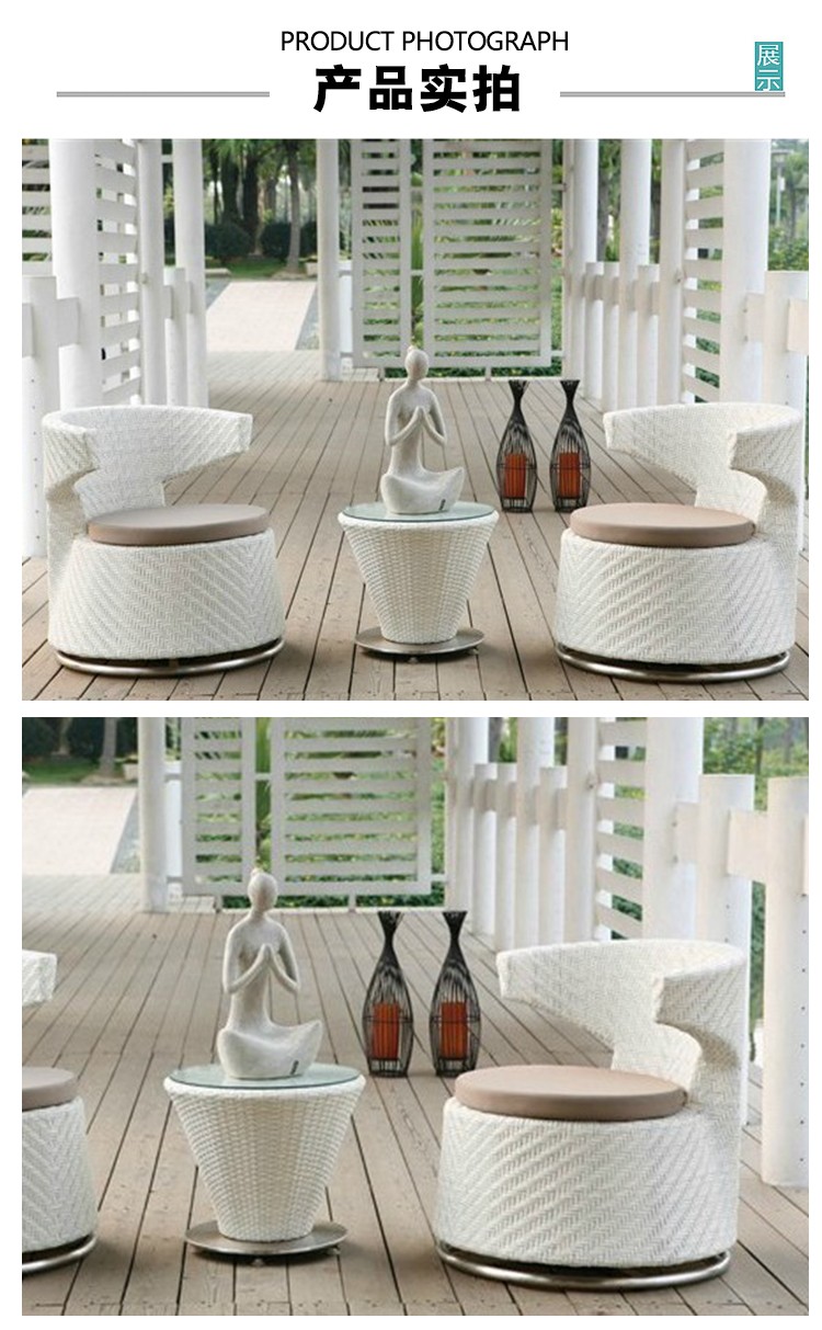Bàn ngoài trời và ghế đồ nội thất mây giải trí ghế wicker ban công vườn biệt thự thời trang cao cấp đồ nội thất thiết kế phòng sáng tạo ghế bàn ghế sân vườn ngoài trời