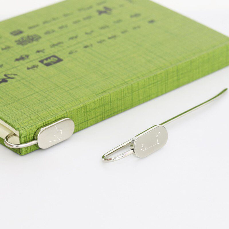 Simple twelve constellations star bookmark Big Dipper creative swan neck metal set free lettering gift bag