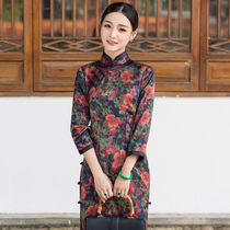 Chinese classic improved Cheongsam autumn and winter Chinese retro padded thickened large size high-grade Qi robe female long temperament