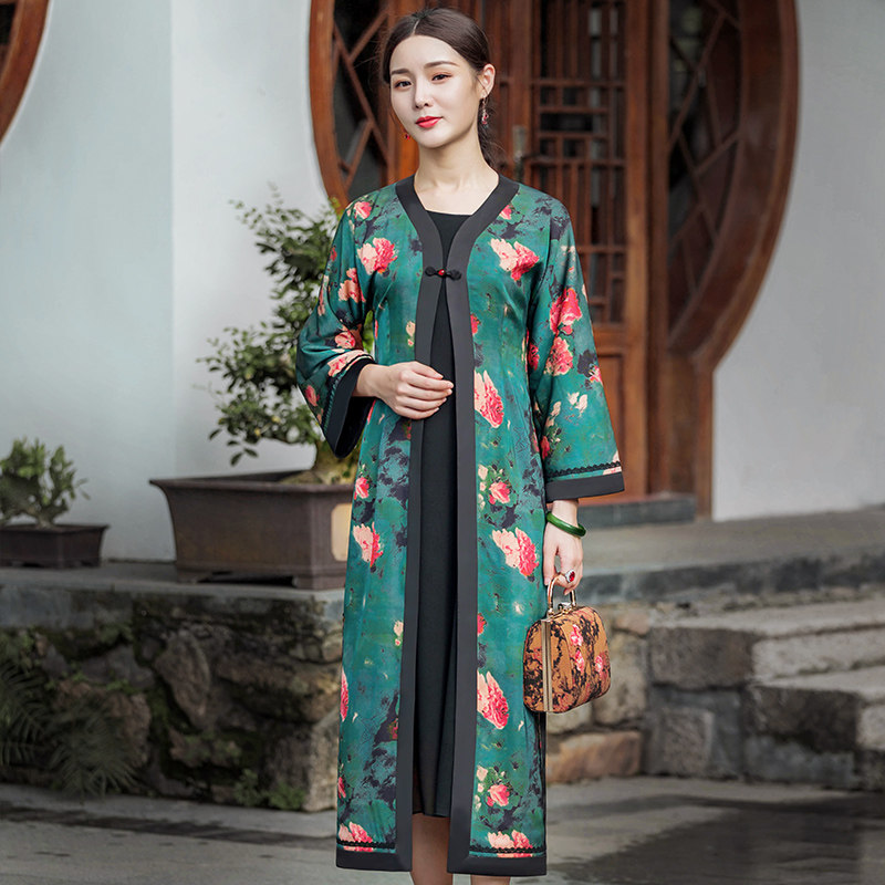 Chinese classic improved cheongsam Tang suit with autumn temperament ladies women's high-end Chinese style all-match coat women