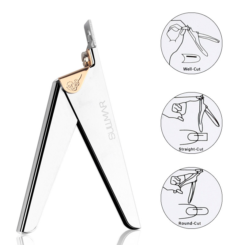 One-word cut manicure nail clippers professional repair shop with stainless steel U-shaped cut French nail clippers nail clipper tool
