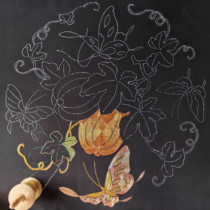 Panjin embroidery diy material package handmade embroidery kit imported panjin thread Su embroidery tide embroidery gold embroidery melon and butterfly pattern embroidery