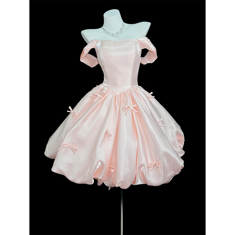 Pink Evening Dress for Women, Short Birthday Princess Dress, Stunning for Petite Students, 18Th Birthday Ceremony, Party, Engagement Pink Evening Dress for Women, Short Birthday Princess Dress, Stunning for Petite Students, 18Th Birthday Ceremony, Party, Engagement