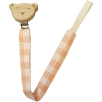 Деревянная розовая соска, с медвежатами