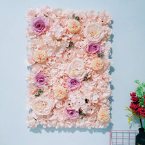 New Wedding Products Hotel Background Decoration Rose Peony embroidered ball Flowers Plastic Grid Platoon Emulation Flower Wall Flowers