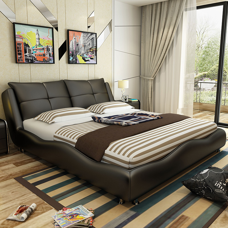 Dressing room with ice and sea mud Thousand islands genuine leather beds Double beds Small family Type 1 8 m modern minimalist Contained Beds