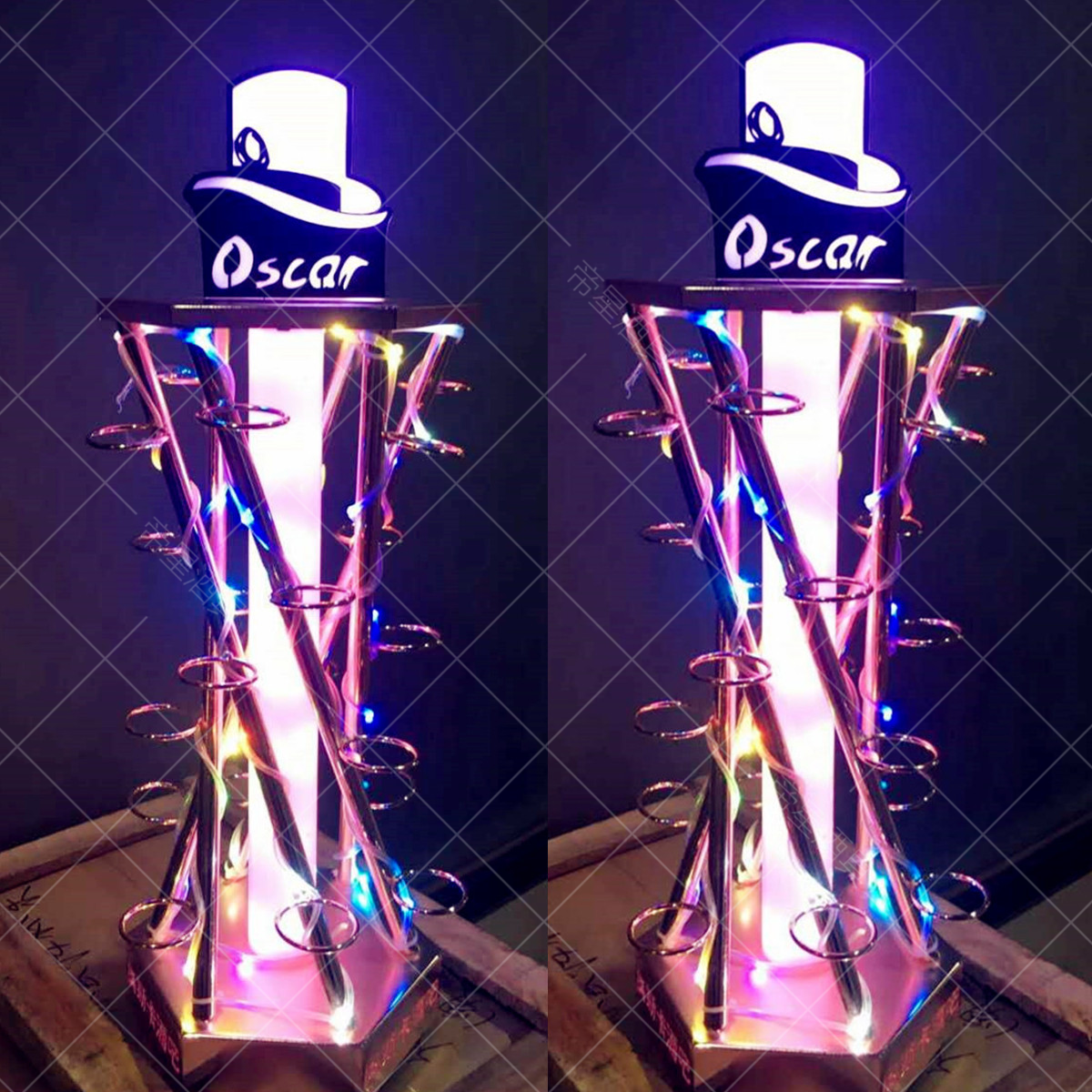 Imperial Wine With Design Hourglass Light Emitting Bullet Racks Customizable Logo Creative Bullet Racks