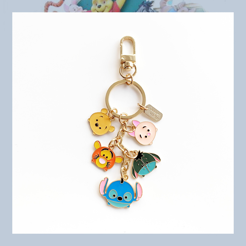 ins Lucky Alliance Car Keychain Tigger Winnie the Pooh Stitch Disney Cartoon Bag Pendant