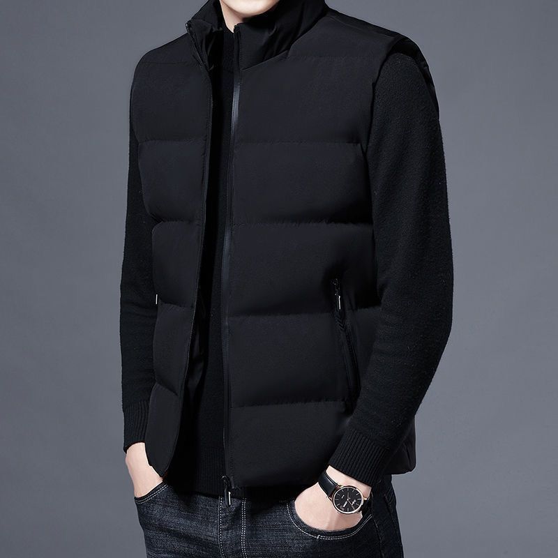Thick Cotton-Padded Outerwear for Couples, Men's Warm Solid Color Vest, Foreign Trade down Jacket, Loose Vest for Winter Thick Cotton-Padded Outerwear for Couples, Men's Warm Solid Color Vest, Foreign Trade down Jacket, Loose Vest for Winter
