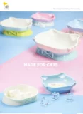 Можно разделить для двух мисок ~ Китти ПЭТ миска ABS Пластиковая диагональная кошачья чаша интегрированная двойная миска