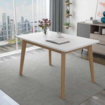 Nordic dining table and chair combination Modern and simple one table and six chairs Economical dining table Small apartment type 4 people and 6 people dining table