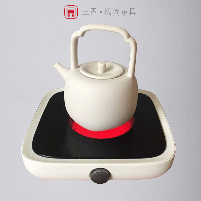 Pottery pot Japanese clay boiling teapot lifting beam kettle alcohol charcoal stove black crystal stove kunfu tea boiling kettle