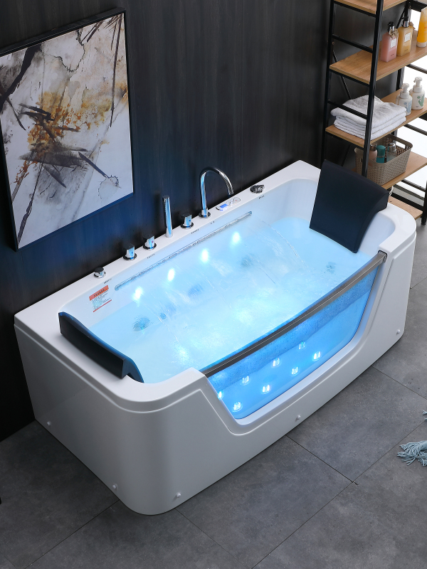 Surf Massage Waterfall Constant Temperature Home-Use Couple's Ocean View Glass Freestanding Acrylic Bathtub 1.4- 1.8m Surf Massage Waterfall Constant Temperature Home-Use Couple's Ocean View Glass Freestanding Acrylic Bathtub 1.4- 1.8m