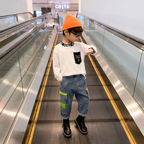 Boys spring and autumn T-shirt children Spring cotton base shirt 2021 New Korean version of foreign style leisure tide childrens clothing