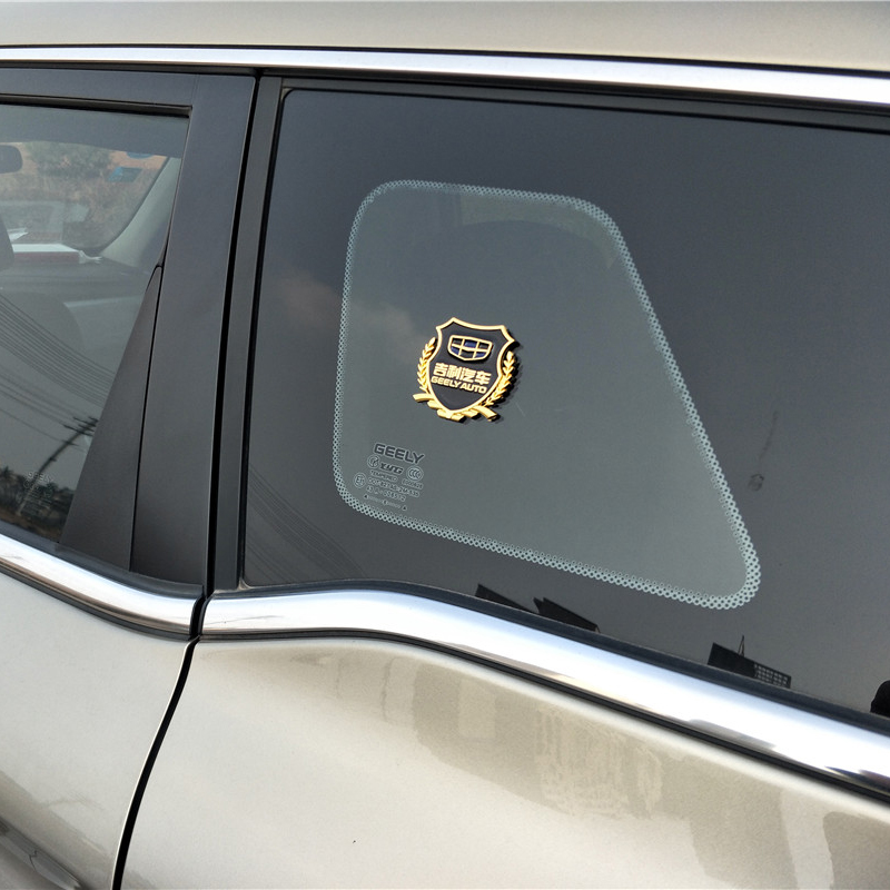 Dedicated to Emgrand gl Emgrand gs Boyue Binrui Binyue modified VIP metal wheat ear standard car window triangle car sticker