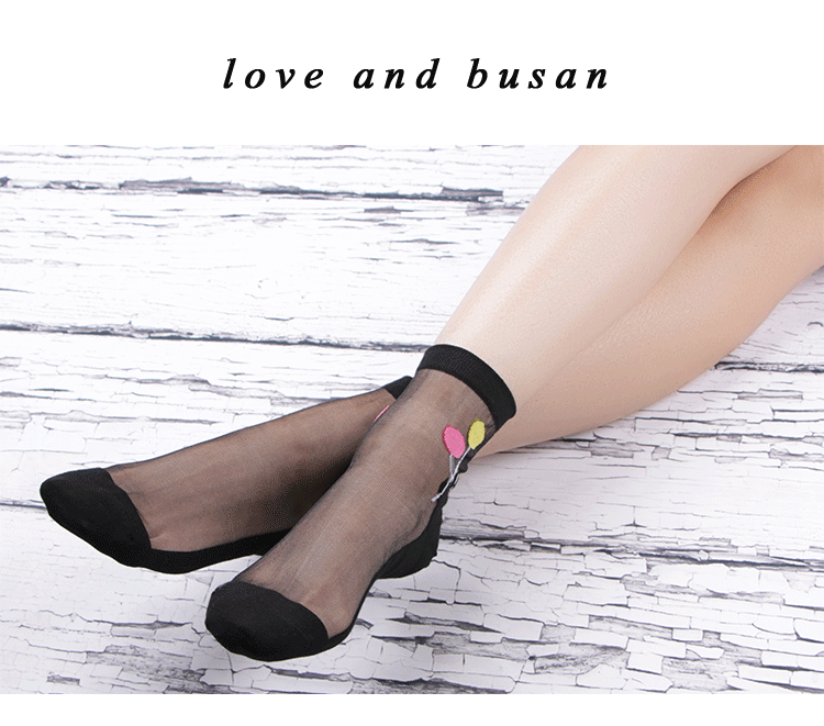Vớ nữ mùa xuân và mùa hè lụa đen thủy tinh của phụ nữ vớ ren cotton vớ lụa trong suốt pha lê Nhật Bản và Hàn Quốc quần tất nữ mùa đông