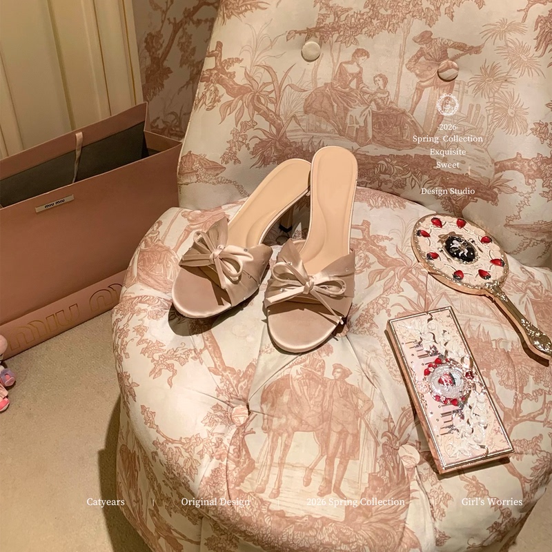 Catyears Year of the Cat M1U Style French Bow Gentle Style Socialite Elegant Comfortable High Heels for Women Catyears Year of the Cat M1U Style French Bow Gentle Style Socialite Elegant Comfortable High Heels for Women